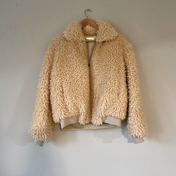 La Fiorentina Faux Fur Sherpa Bomber Jacket - Picture 2 of 5